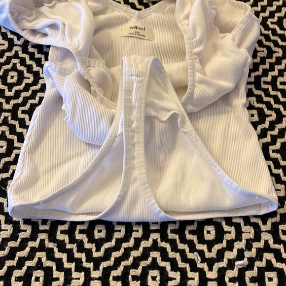 Aritzia Wilfred White Ruffled Bodysuit - Picture 7 of 7